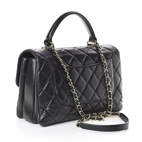 chanel black quilted lamb maxi classic flap coco bag|Chanel lambskin medium bag.